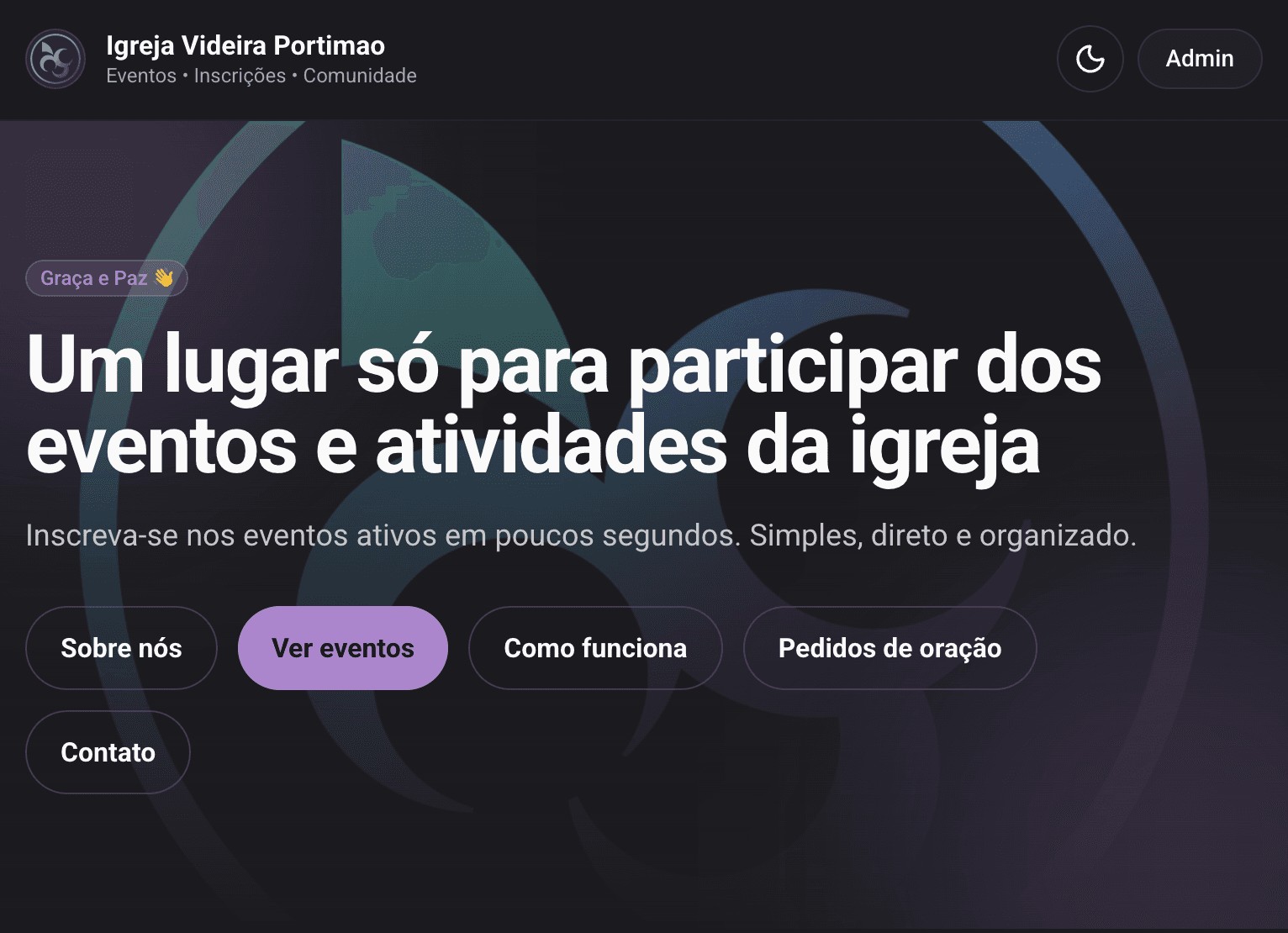 Site e área de gestão desenvolvidos para a Igreja Videira Portimão